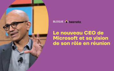 Le nouveau CEO de Microsoft et sa vision de son rôle en réunion