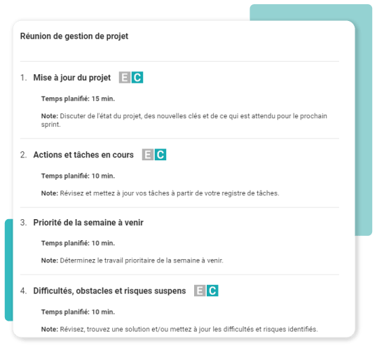 R union De Projet Mod le Gratuit D ordre Du Jour Beenote