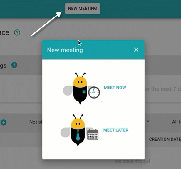 new meeting button
